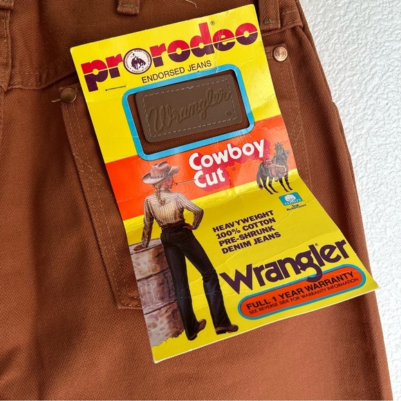 NEW Wrangler | Rare 60s 70s Vintage Rust Orange Straight-Leg Jeans - Picture 8 of 12
